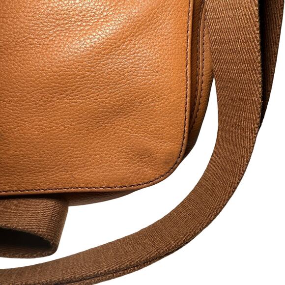 FOSSIL Tan Brown LEATHER Hobo Crossbody Bag Adjustable Strap Classic Y2K Style - Picture 6 of 10